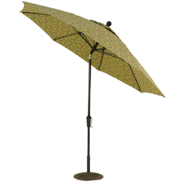 9' Crank-To-Lift Auto-Tilt Fiberglass Rib Market Umbrella