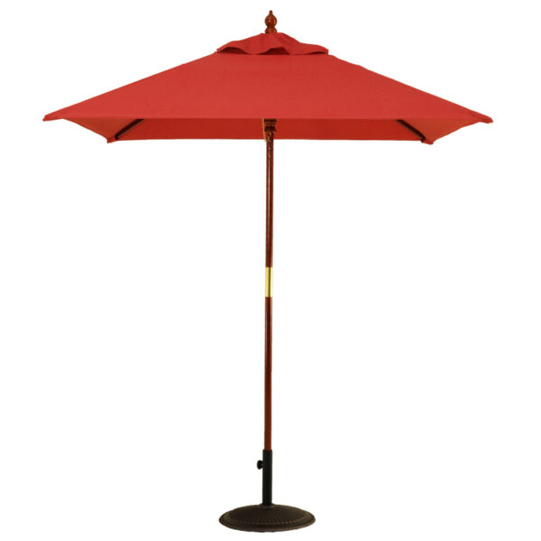 6.5' Square Pulley-Lift Wood Market Umbrella