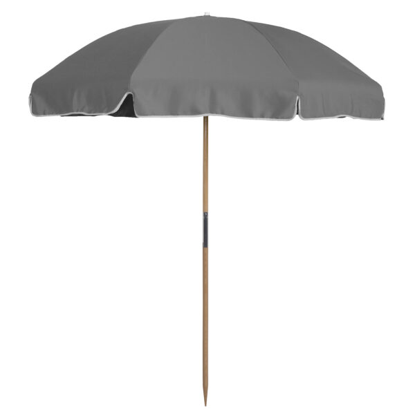 7.5' Push-Open Fiberglass Rib Wood Beach Umbrella with Button Connector
