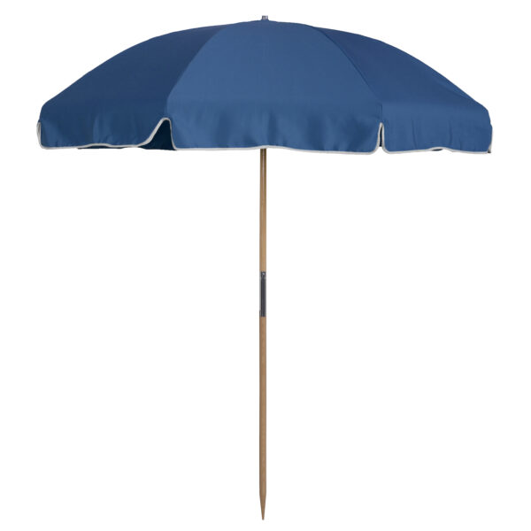 7.5' Push-Open Steel Rib Wood Beach Umbrella with Button Connector