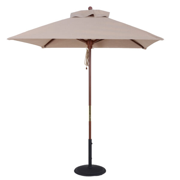 5.5' Square Pulley-Lift Wood Market Umbrella
