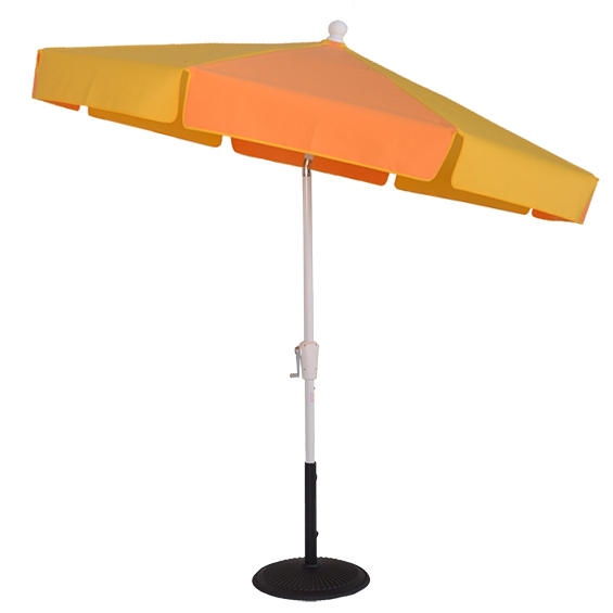 7.5' Crank-To-Lift Auto-Tilt Fiberglass Rib Patio Umbrella