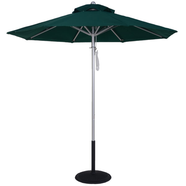 9' Pulley-Lift Aluminum Rib Commercial Market Umbrella