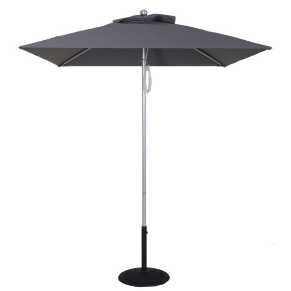 6.5' Square Pulley-Lift Aluminum Rib Commercial Market Umbrella