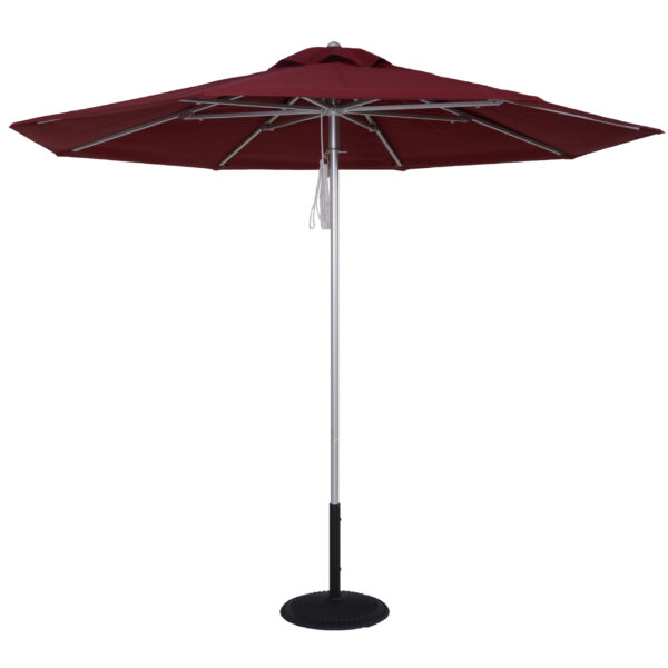 11' Pulley-Lift Aluminum Rib Commercial Market Umbrella