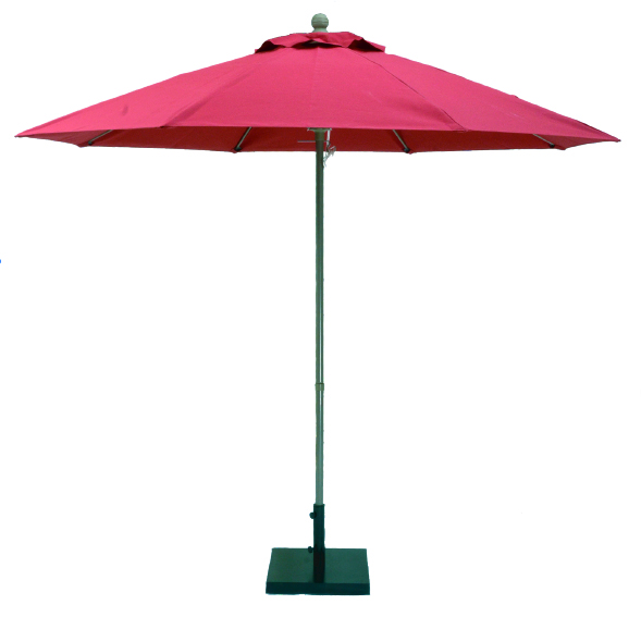 9' Pulley-Lift Fiberglass Rib Market Umbrella