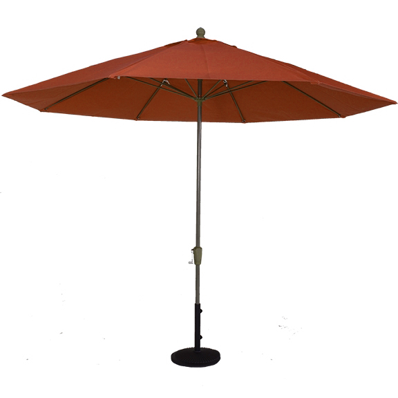 11' Crank-To-Lift Auto-Tilt Fiberglass Rib Market Umbrella
