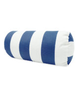 Striped patio bolster pillow on white background