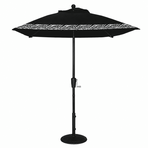 Black canopy with silver crank handle