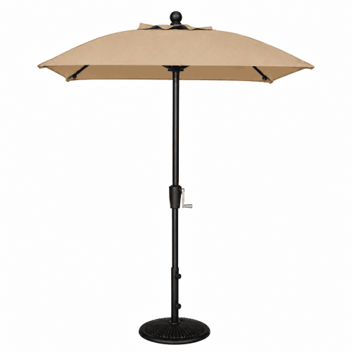 Tan canopy umbrella with jet-black frame